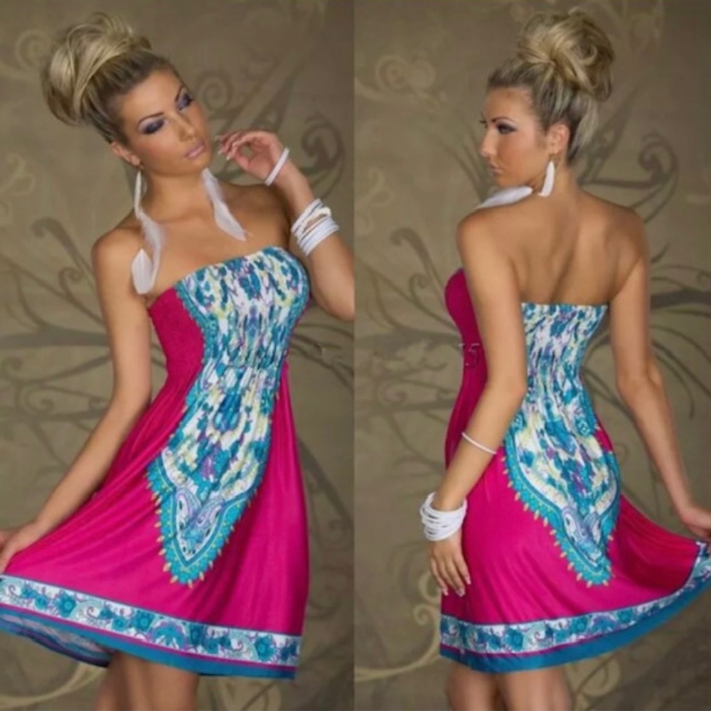 NWT SUMMER BEACH WRAPPED TUBE STRAPLESS SEXY DRESS